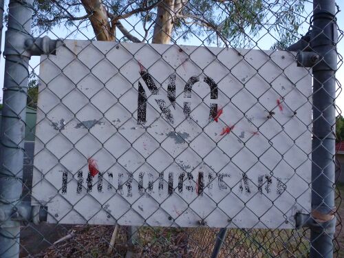 "No Thoroughfare" sign