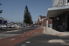 Beach Street and the Australia Hotel.