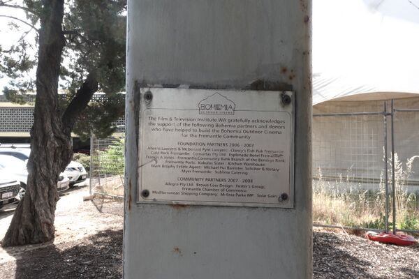 Bohemia Outdoor Cinema plaque