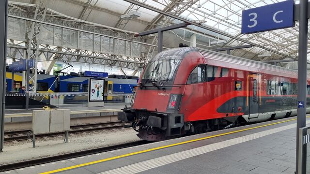 Rear of a departing train