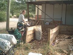 Loading compost at the co-op.