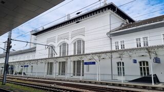 The back of the main station building